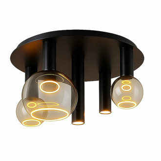 Plafondlamp Riva 5 lichts Ø 50 cm zwart