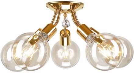 Plafondlamp Romie, 5-lamps, goud goud, helder