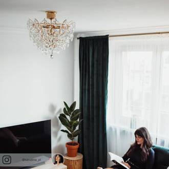 Plafondlamp Rosendal Ø 48 cm goud helder