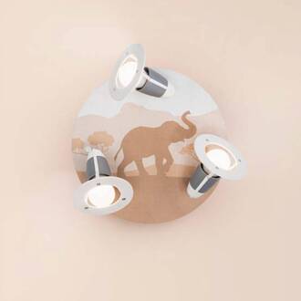 Plafondlamp Scandi Savanne, oranje, Ø 29 cm, 3-lamps oranje, beige, wit