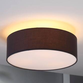 plafondlamp Sebatin, Ø 40 cm, grijs, stof, E27 grijs, wit, mat nikkel