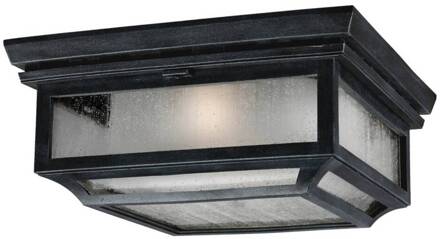 Plafondlamp Shepherd voor buiten donkergrijs, wit opaal, helder