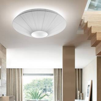 plafondlamp Siam 120, hoogte 61 cm, nikkel/wit nikkel, wit