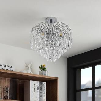 plafondlamp Silino, grijs, metaal, Ø 40cm, E14 chroom