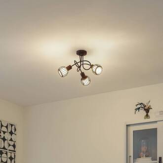 plafondlamp Solm, roest, ijzer, 3-lamps roestkleurig