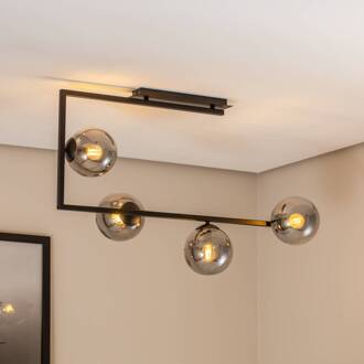 Plafondlamp Soma, grafiet/zwart, glas, E14 grafiet, zwart