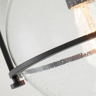 Plafondlamp Sommerset, 1-lamp, zwart zwart, helder