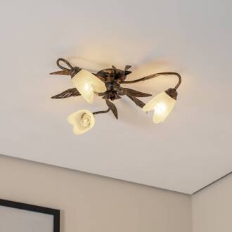 Plafondlamp Sonia 3-lamps, brons brons, goud, ivoor