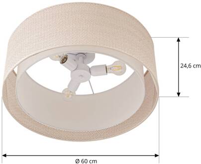 plafondlamp Soula, Ø 60 cm, beige, kunststof, E27