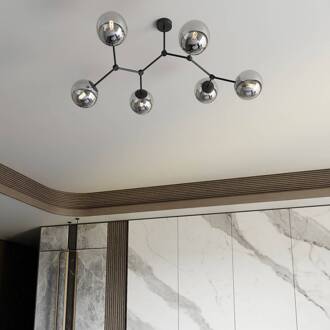 Plafondlamp Space, zwart/grafiet, 6-lamps zwart, grafiet