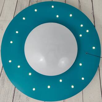 Plafondlamp Starlight met sterrenhemel, blauw petrol