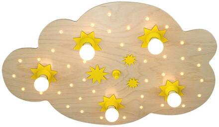 Plafondlamp Sterrenwolk, in beuken natuur, 75 cm beuken naturel