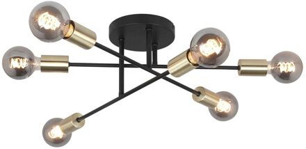 Plafondlamp Sticks 6 lichts Ø 70 cm goud zwart