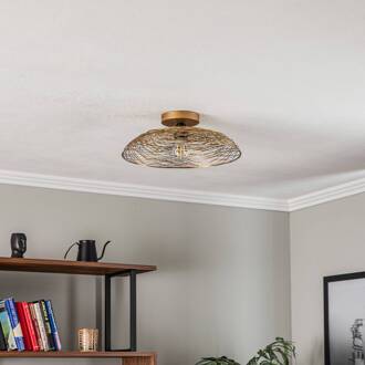 plafondlamp Thorian, Ø 40 cm, goudkleurig, ijzer