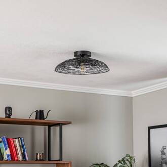 plafondlamp Thorian, zwart, ijzer, Ø 40 cm, E27