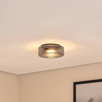 Plafondlamp Titania, rookgrijs/zwart, glas, Ø 25 cm rookgrijs, zwart