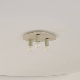 plafondlamp Tommen, crème/groen, ijzer, 35 x 37,2 cm beige, ijsgroen