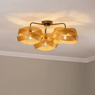 plafondlamp Tornado, goudkleurig, 3-lamps
