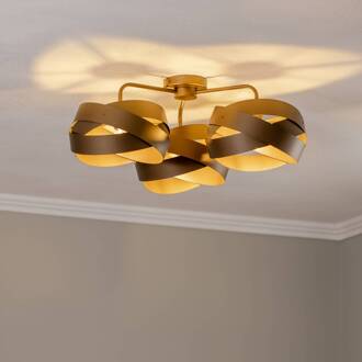 plafondlamp Tornado, koffiebruin, 3-lamps