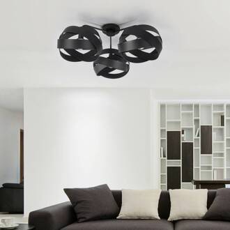 Plafondlamp Tornado zwart 3-lamps