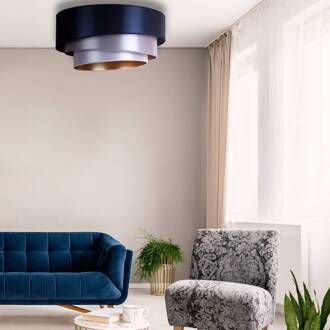 Plafondlamp Trio Ø 60 cm, marineblauw/zilver/wit/goud marineblauw, zilver, wit gesatineerd, goudfolie