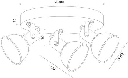 Plafondlamp Trogir, beige, 3-lamps, staal, Ø 30 cm
