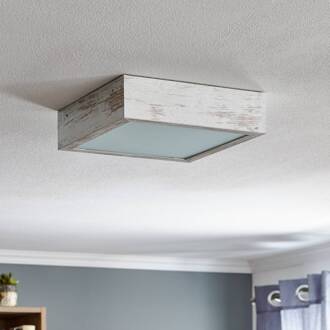 Plafondlamp Tromsö, 30x30 cm, antiek wit wit antiek, opaal