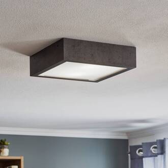 Plafondlamp Tromsö, 30x30 cm, betongrijs betongrijs, opaal