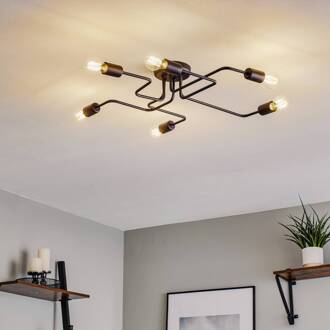 Plafondlamp Tube 6-lamps zwart