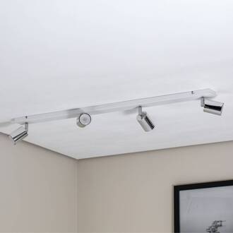 Plafondlamp Tune II, wit/chroom, metaal, 4-lamps, langwerpig wit, chroom