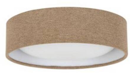 Plafondlamp Uno, beige, textiel, Ø 25 cm, GX53