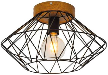 Plafondlamp Vega met kooikap zwart