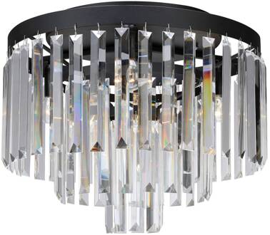 Plafondlamp Ventimiglia, Ø 42 cm zwart, helder
