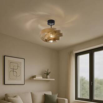 Plafondlamp Vento, zwart/goud, metaal, Ø 40 cm, E27 goud, zwart