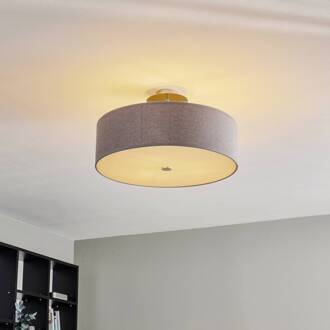 Plafondlamp Viviane met textiele kap, grijs