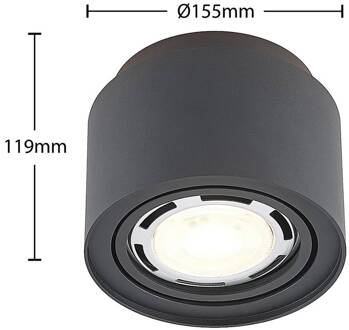 plafondlamp Walisa, rond, zwart, aluminium, set van 3 zwart (RAL 9004)