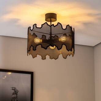 Plafondlamp Wesley met bijzondere kap zwart