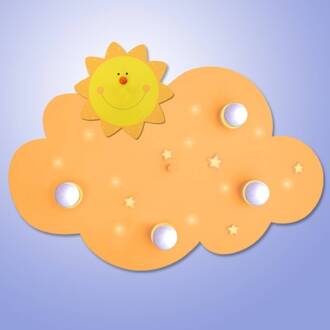 Plafondlamp Wolke SONNE met LED's oranje, geel, wit