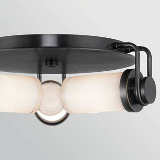 Plafondlamp WYNWOOD, brons, Ø 42 cm, 3-lamps, metaal/glas brons, opaalwit