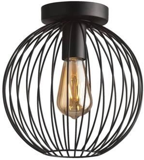 Plafondlamp Xavier - 25,5xØ25 Cm - Metaal - Zwart - H25.5 Cm