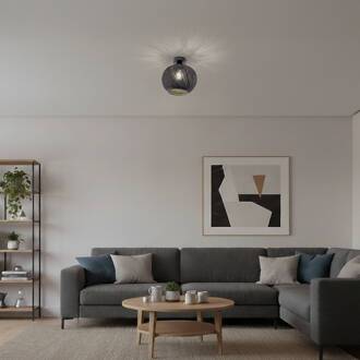 Plafondlamp Yumak, zwart, Ø 26 cm, kabel, 1-lamp