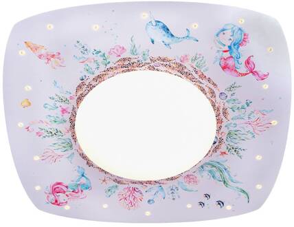 Plafondlamp zeemeerminnen, 58 cm, kleurrijk, MDF hout wit, rood, blauw, groen