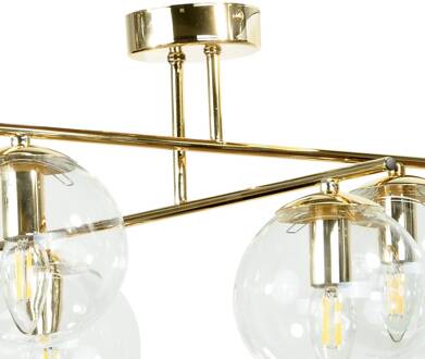 Plafondlamp Zoe, goudkleurig, lengte 51 cm, glas, 4-lamps goud, helder