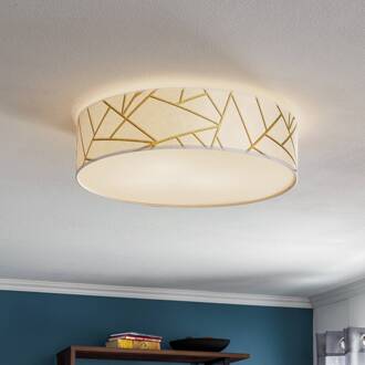 Plafondlamp Zulu wit/goud rond wit, goud