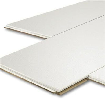 Plafondpanelen MDF Sanimex Mat Wit 129 cm x 29 cm x 1,2 cm (Doosinhoud: 1,87 m2)