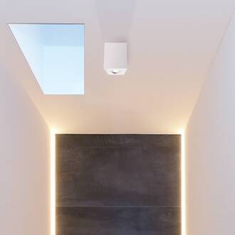 Plafondspot Bengala hoekig, wit, aluminium, GU10, zwenkbaar