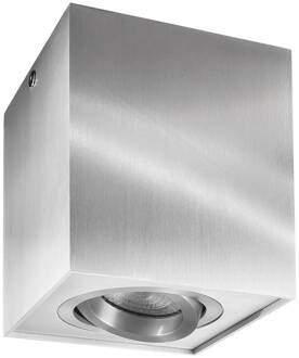 Plafondspot Bengala hoekig, zilver, aluminium, GU10, zwenkbaar