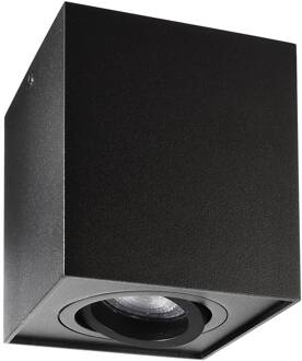 Plafondspot Bengala hoekig, zwart, aluminium, GU10, zwenkbaar