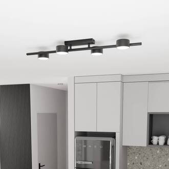 Plafondspot Bet, lengte 80 cm, zwart, metaal, 4-lamps.