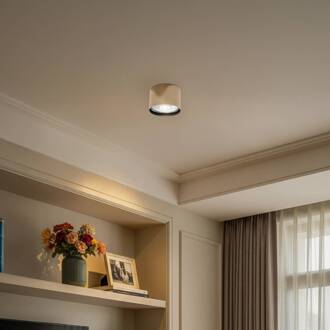 Plafondspot Chloe vast, staal messingkleurig